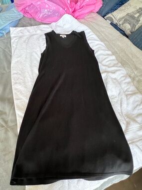 Talbots Black Sleeveless Midi A-Line Dress